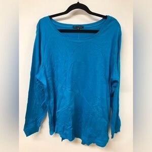 Women's Long Sleeve Cotton Rhinestone Long Top T Shirt Clothing Blouse Top Blue